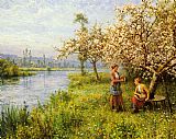 Louis Aston Knight Country Women after Fishing on a Summer's Day painting